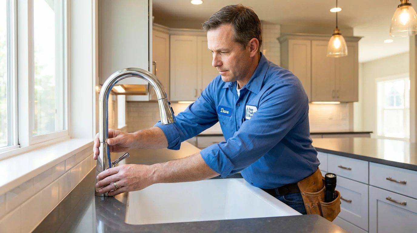 Kitchen faucet installation by Johns Plumbing LLC in Olivet